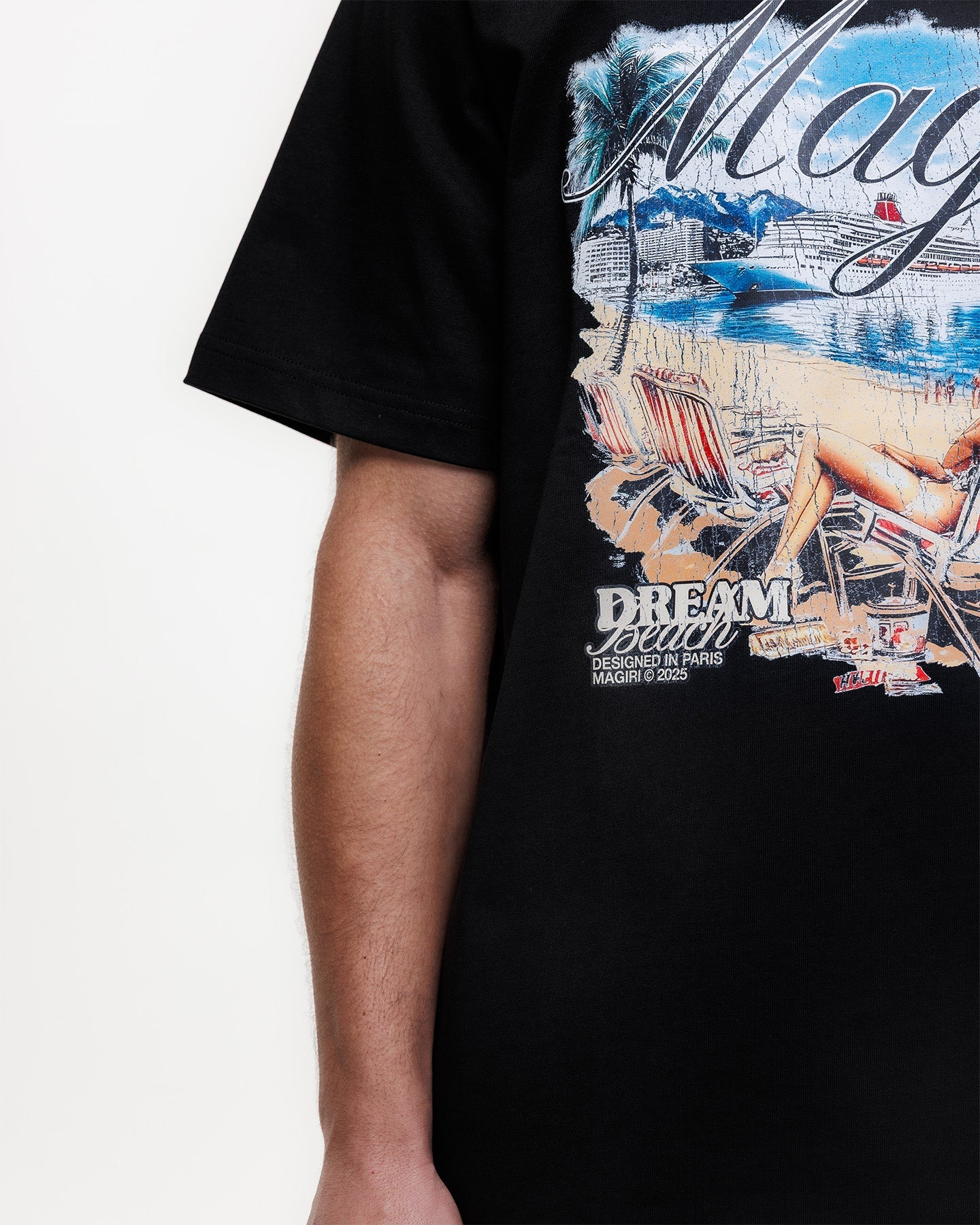 MAGIRI Dream Beach Printed Black T-Shirt
